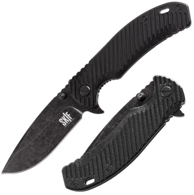SKIF Knives Sturdy Folding Knife 3.77'' 9Cr18MoV Steel Blade Black G10 Handle