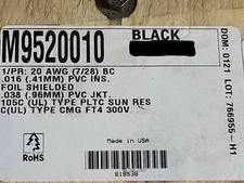 Alpha Wire M9520010 20/1P Shielded Power Limited Tray Cable 105C/300V PLTC /50ft