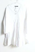 Boohoo Womens Tiered Smock Dress - White - Size 10 NEW (d60)