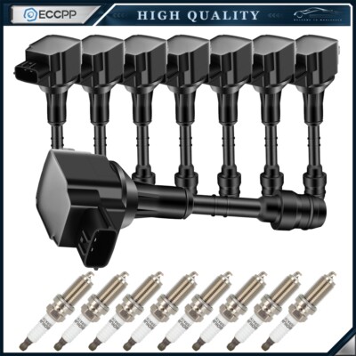 ECCPP 8 For 5.6L V8 Nissan Armada Titan QX56 04 05 06 Ignition Coil & Spark Plug