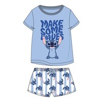 Kurzarm-Pyjama Single Jersey Stitch Blau - 12 Jahre | Weiblich Cerdà