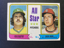 1974 Topps Baseball All-Star Pitchers Jim Hunter/ Rick Wise Card #339 (b)
