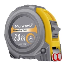 MulWark 26ft Measuring Tape Measure by Imperial Inch Metric Scale with Both-S...