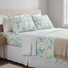 Caleffi complete double bed sheets in turquoi...