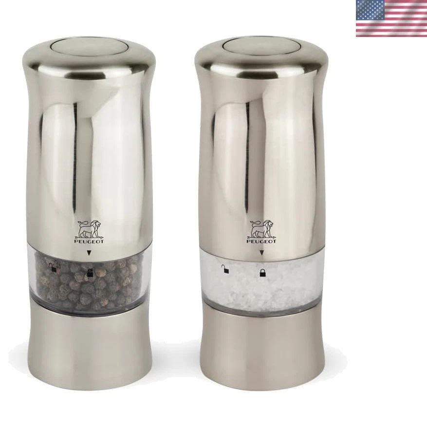 Zeli Electric Salt and Pepper Mill Set - Adjustable Grinder, Battery Powered ...