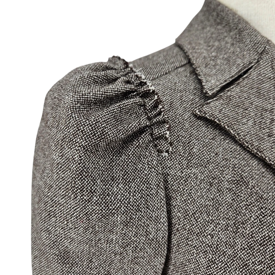 Blazer Esmoquin Militar Robert Rodriguez Lana Marrón Puff Manga Larga Botón 10 Foto 4 de 4