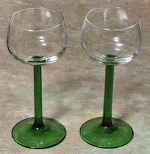 Vintage Pair of Clear & Green