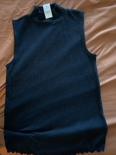 New Women s LOFT black Ribbed Sweater Mock Tank, New With Tags Small