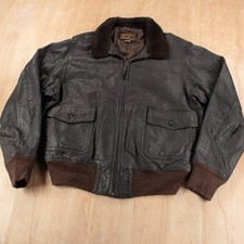 EDDIE BAUER leather flight flyers bomber aviator jacket 46 tag vtg 70s 80s usa