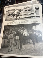 Vintage 1950’s Horse Racing B&W Photo Of Sid Sorrow With Jockey Smith Up8”x 10”