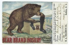 1909 Bear Brand Hosiery Paramount Knitting Chicago H A Meldrum Buffalo Postcard