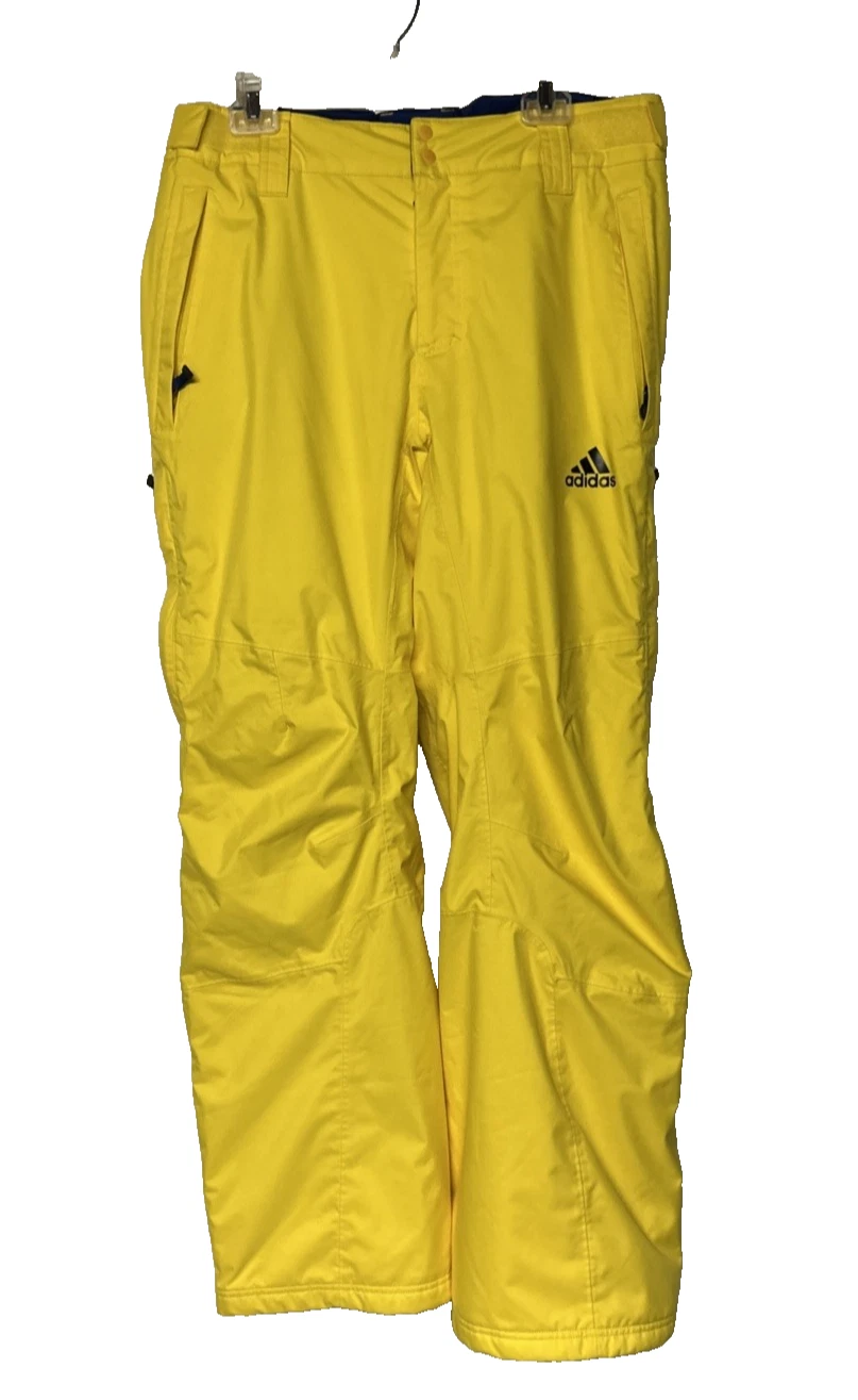 Adidas Men’s Size 38 Snow Ski Winter Pants Bright Yellow Blue Lined Recco