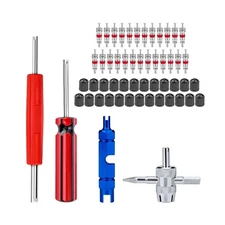 56Pcs Valve Stem Removal Tool, Valve Cores, 4-Way Valve Tool, Valve Core Remo...