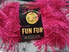 Lion Brand Fun Fur eyelash yarn, Raspberry