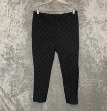 Talbots Women Classic Velvet Clip Dot Mid Rise Hampshire Ankle Crop Pant 4P