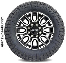 4 20 Chevy Silverado 2500 3500 Hd Oem Black Mach 8 Lug Wheels Rims Tires Sq9 4 20 Chevy Silverado 2500 3500 Hd Oem Black Mach 8 Lug Wheels Rims Tires Sq9
