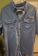 Magellan Shirt Mens Medium Blue Laguna Madre Sports Vented Fishing