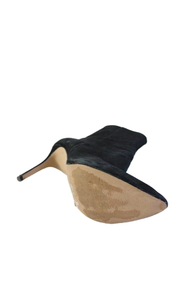 Bota Steve Madden Feminina Zíper Traseiro Biqueira Pontiaguda Stiletto Camurça Preta Tamanho 8.5 - Imagem 4 de 4