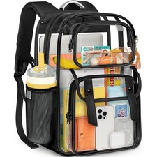 Clear Backpack Heavy Duty Transparent Bookbag, PVC See Through Backpack with ...