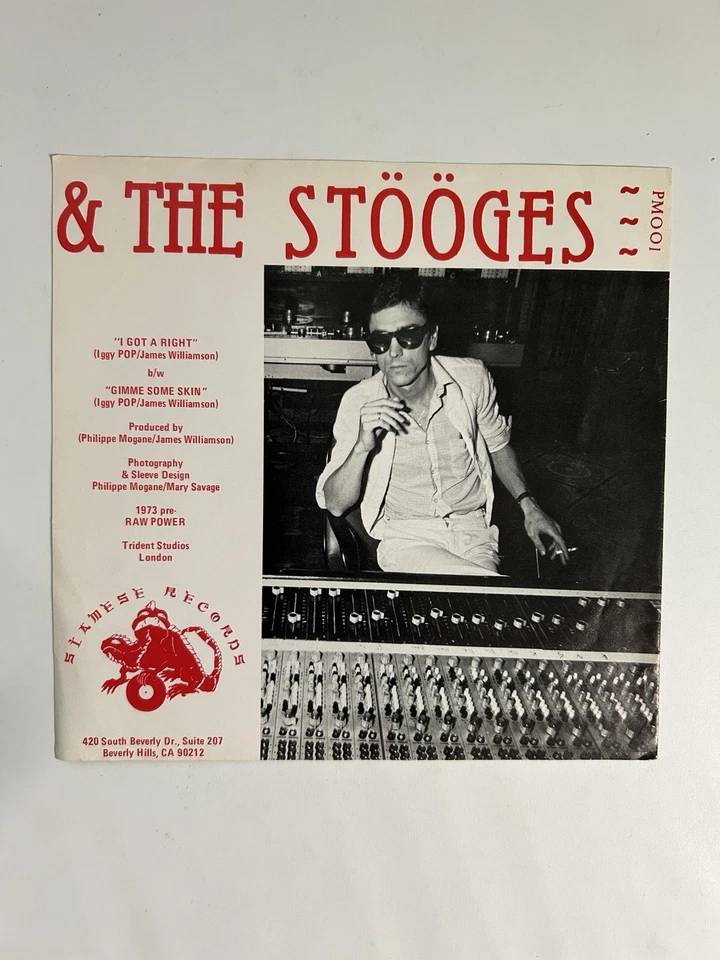 Iggy Pop & The Stooges James Williamson 1977 Punk 45 I Got A Right Siamese PM001 - Image 2 of 4