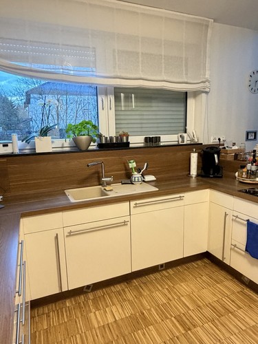 Große Einbauküche + Gasherd + induktionsplatte + Kühlschrank + Dunstabzugshauben