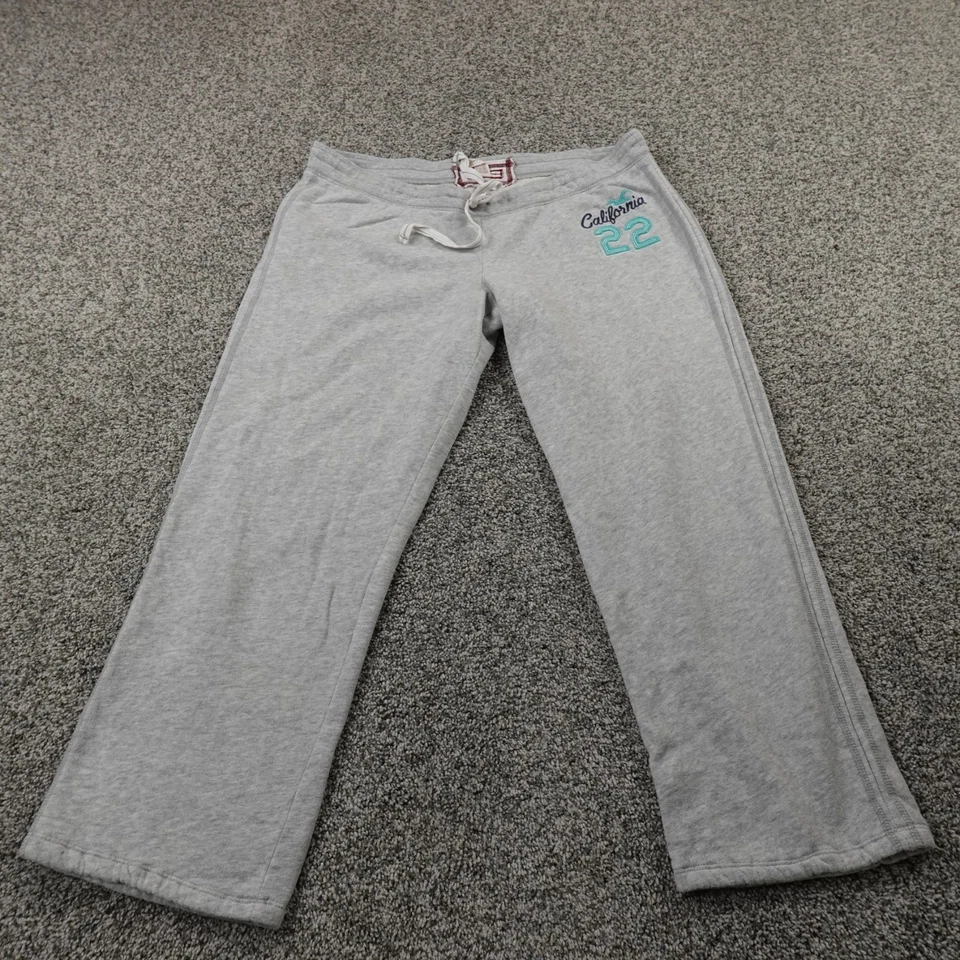 Pantalones deportivos Hollister para mujer L gris con cordón logotipo tiro bajo 00s Y2K Foto 3 de 4