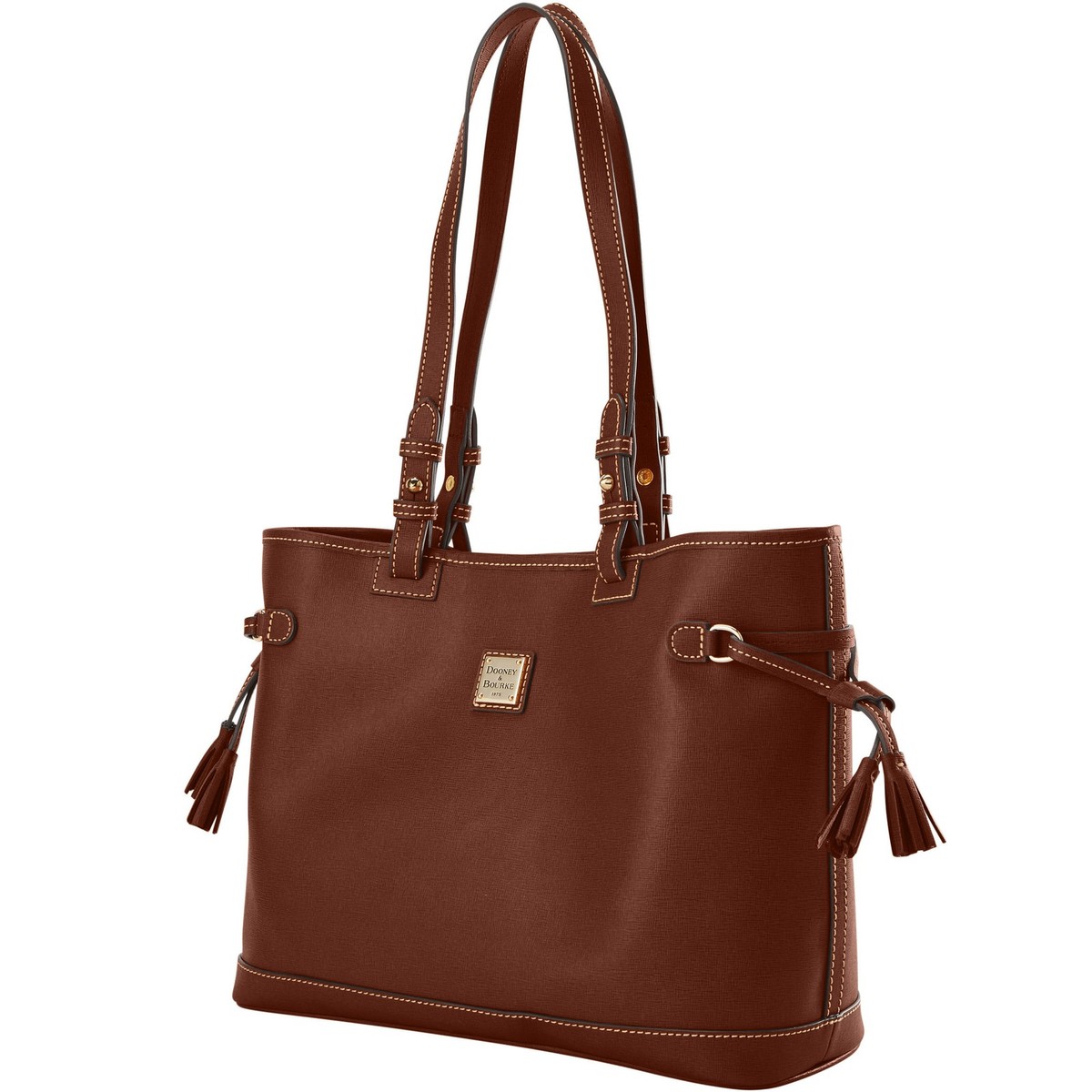 Dooney & Bourke Saffiano Double Strap Tassel Bag | Amber | eBay