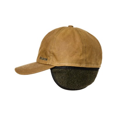Filson Insulated Tin Cloth Cap Made in USA Khaki Dark Tan Waxed