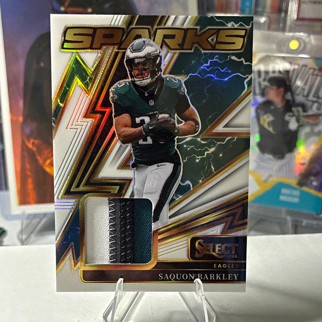 Panini 2025 Select Sparks Saquon Barkley White Prizm SPK-SBY /99 Eagles MEM