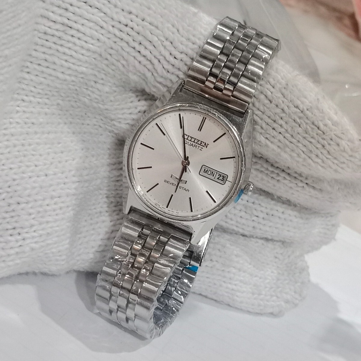 Vintage men's watch Citizen Seven Star Quartz 4-140435 Y Day-Date