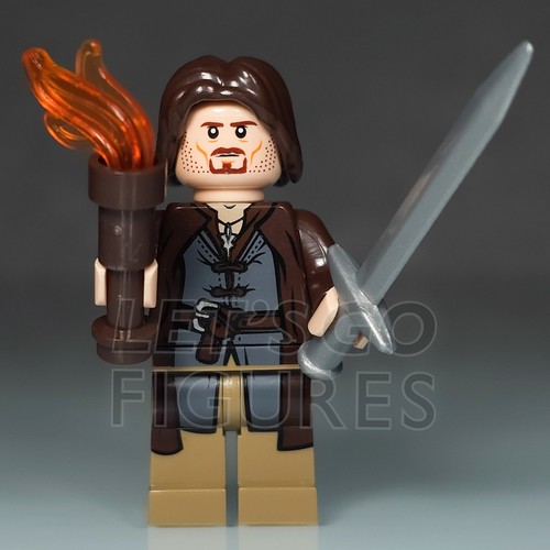Custom Printed Aragorn & Arwen Minifigures (Strider & Blue Robe) Lego Lotr - Picture 7 of 18