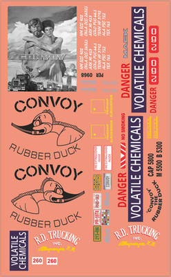 CONVOY  RD Trucking  Rubber Duck Mack Truck Multi-Scale Waterslide Decals