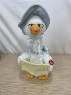 Vintage Cuddle Barn 14 Zoll Mutter Gans animiert sprechend musikalisch Plüsch liest Reime
