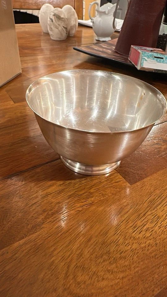 Vintage Paul Revere Reproduction Silver Plated Footed Bowl  - Image 2 of 4