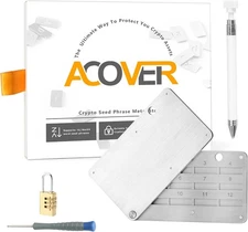 Acover Steel Crypto Seed Phrase Storage Compatible with Ledger Trezor KeepKey