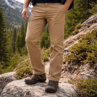 Under Armour Cotton Outdoors Pants Men's Size 40X32 Brown Tan  Loose Hiking Camp