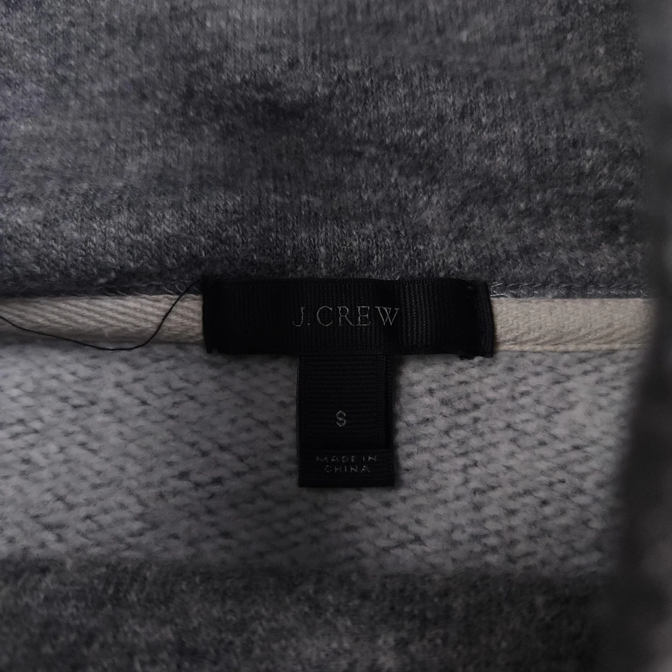 Sudadera J Crew Mujer Pequeña Gris Cuello Embudo Cordón Mezcla Lana Pullover Foto 4 de 4