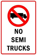 New Metal Sign Aluminum Sign No Semi Trucks with Symbol Allowed for Outdoor ...