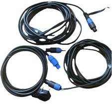 Set Of 3 - Speakon Cables (2x Speakon To Speakon, 1 X Speakon Power Plug)