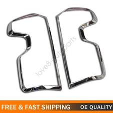 Chrome Taillight Tail Lamp Frame Cover Bezels Trim For 2019-2024 Chevy Silverado
