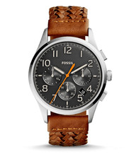 Fossil Men’s Vintage 54 Watch In Brown Leather