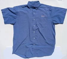 Mobil Gas Station Uniform Work Shirt MED Blue Button Up Short Sleeve Cosplay