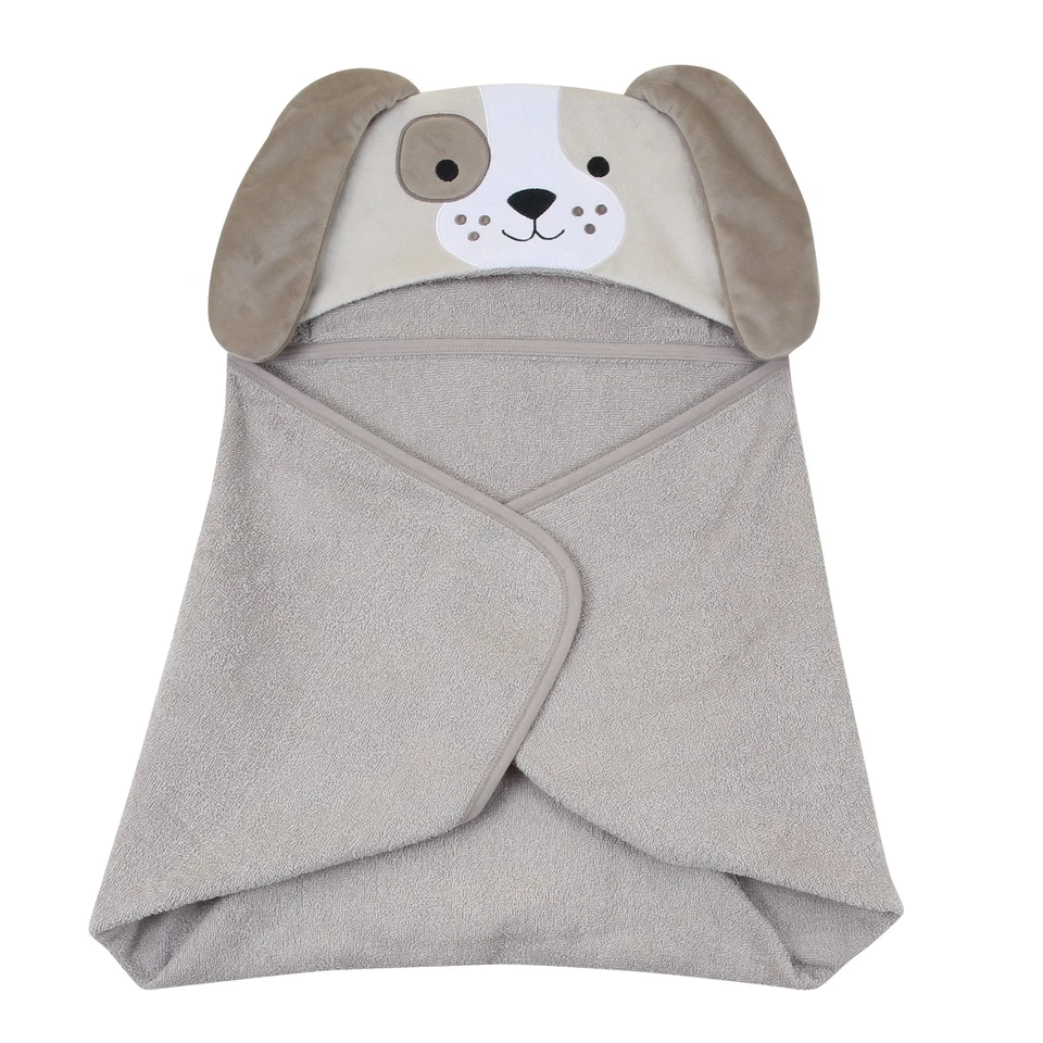 Lambs & Ivy Baby/Infant Luxury Cotton Terry Dog/Puppy Hooded Bath Towel - Image 4 of 4