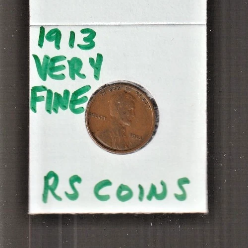 1913   VERY FINE   LINCOLN CENT   VERY FINE  1913  /  RS COINS #22H  FREE SHIP