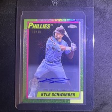 2025 Topps Update Kyle Schwarber 1990 Chrome Black Refractor #U90C-17 Auto 10/10