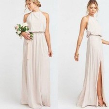 Show me Your Mumu Heather show me the ring crisp halter maxi dress NEW XXL