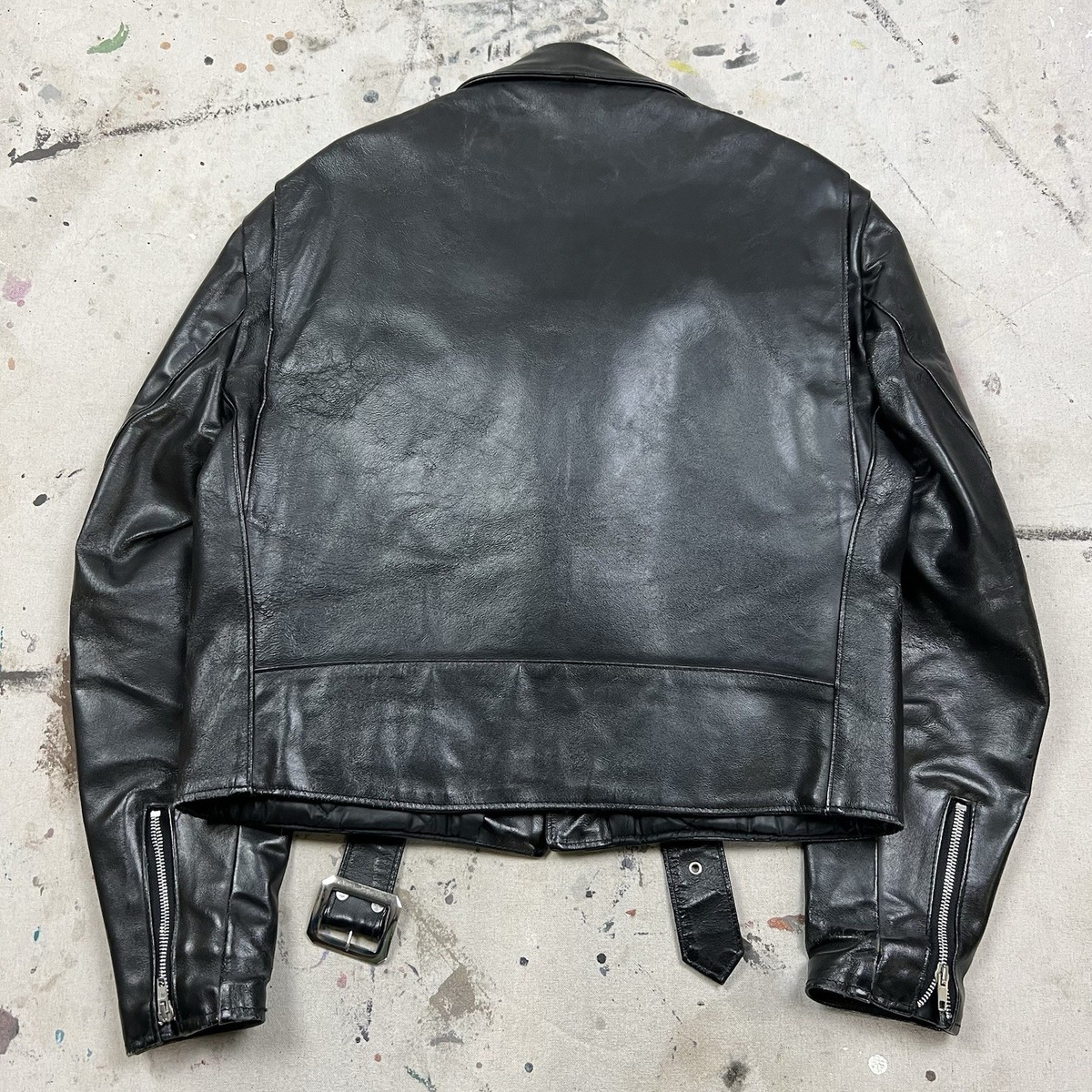 Vintage 80s Schott Double Rider 418-453-474-SM Leather Motorcycle