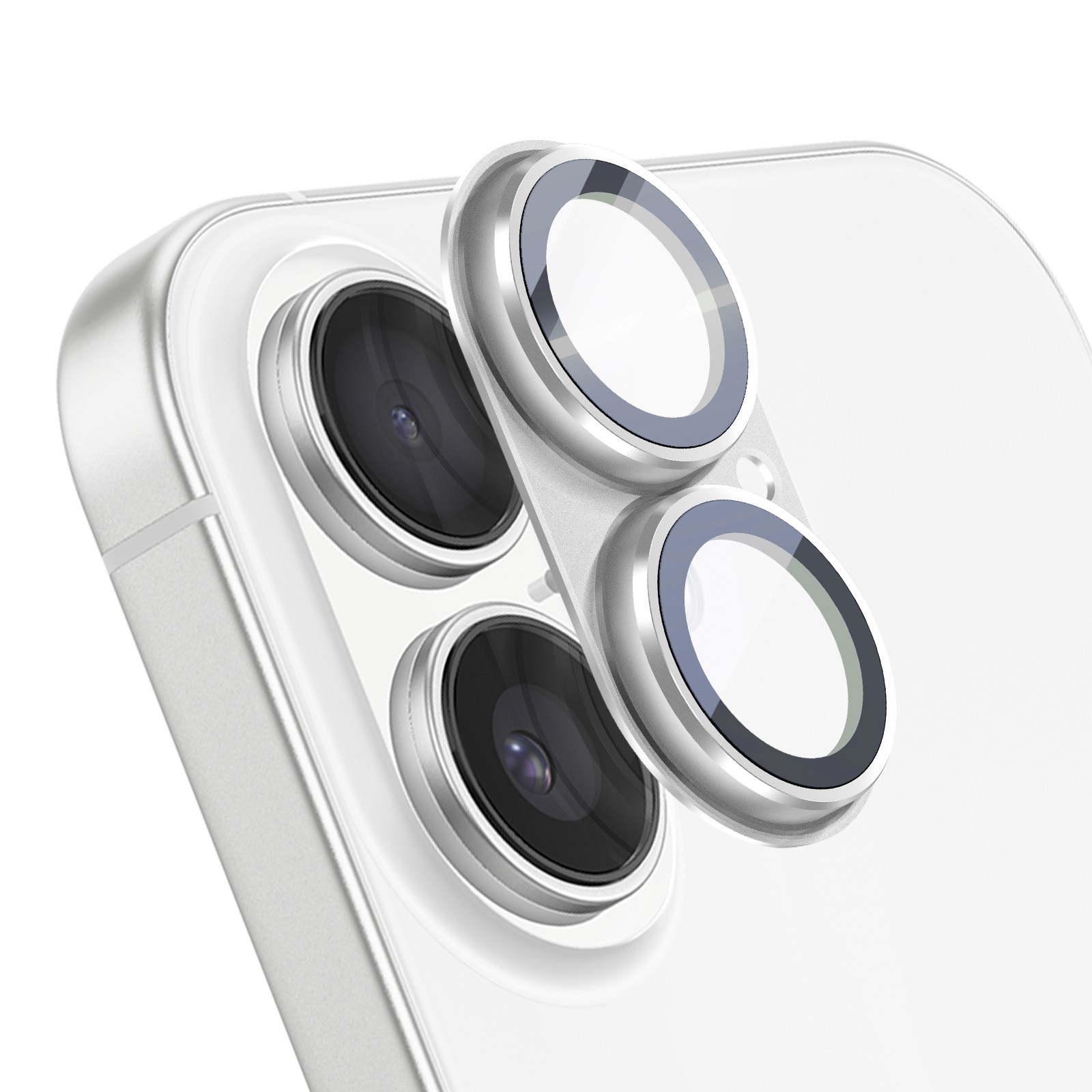 Anti rayure protecteur objectif caméra iPhone 17 cadre aluminium argent