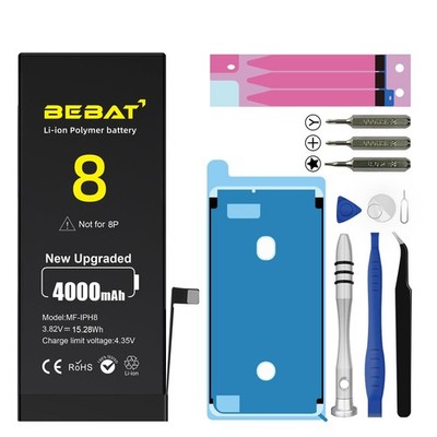 BEBAT Replacement for iPhone 8 Battery, 4000mAh High Capacity Li-ion Polymer... 