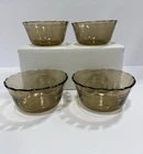 Vintage Pyrex Glass Smoke Brown Custard Scalloped Edge Bowl Cup 463 USA 175ml